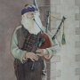 <I>Au son de la musette</I>, aquarelle, 25"x15 1/2"